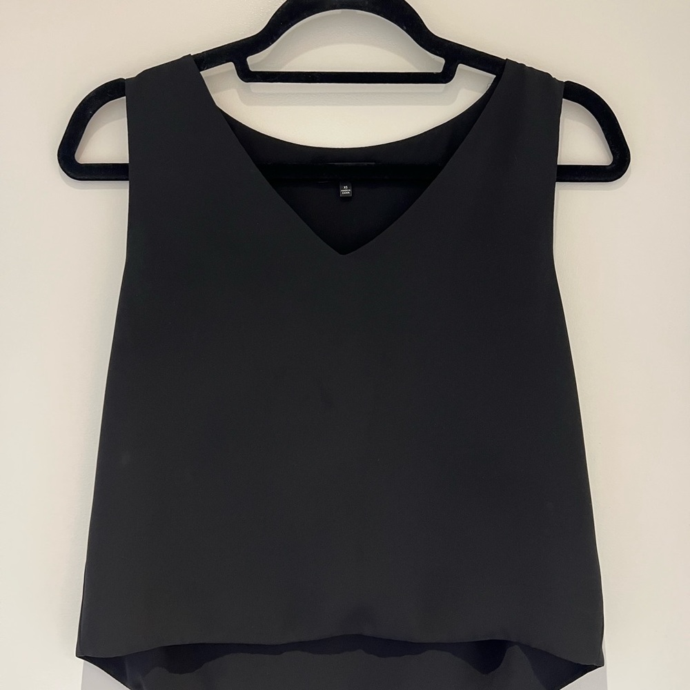 Aritzia Babaton Black Satin Top